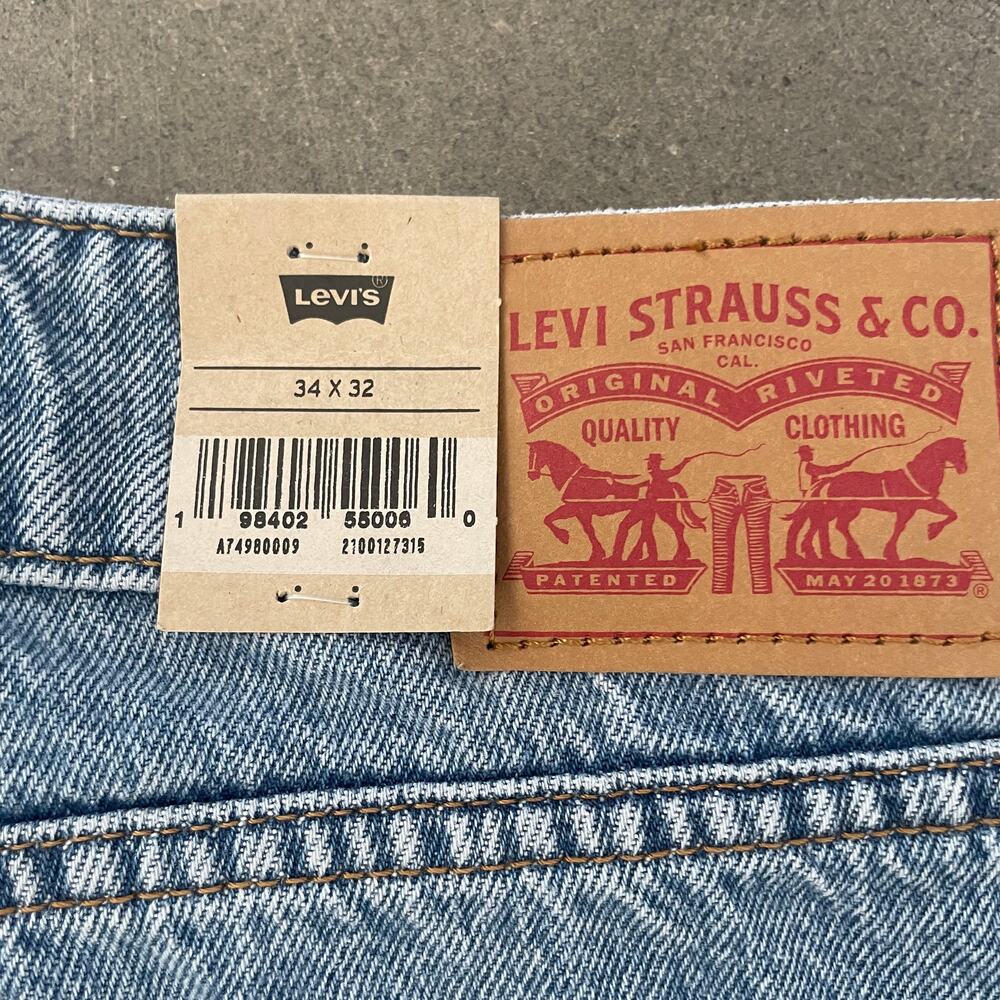 Levi’s Superlow Loose Jeans 34x32 Y2K Baggy Wide Leg Distressed NWT - Picture 2 of 7